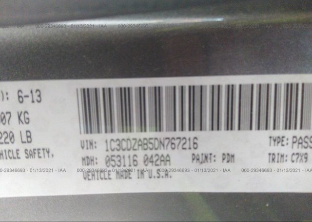 1C3CDZAB5DN767216 2013 DODGE AVENGER
