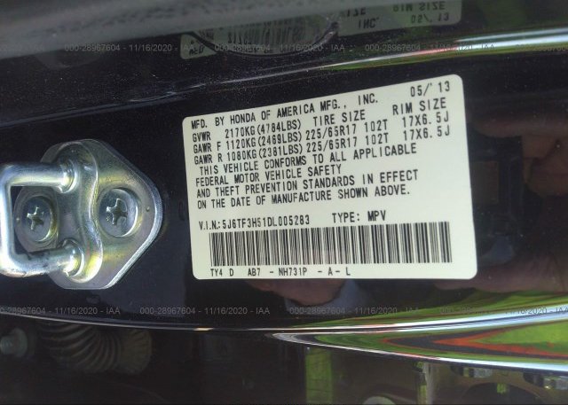 5J6TF3H51DL005283 2013 HONDA CROSSTOUR