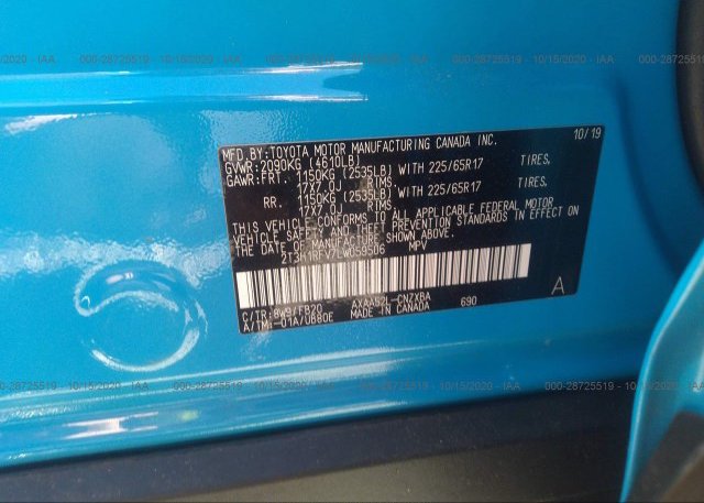 2T3H1RFV7LW059506 2020 TOYOTA RAV4
