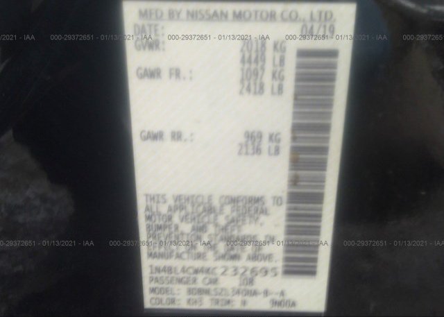 1N4BL4CW4KC232695 2019 NISSAN ALTIMA
