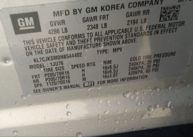 2022 CHEVROLET TRAX(VIN: KL7CJKSM0NB544402