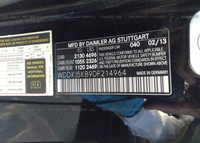 WDDKJ5KB9DF214964 2013 MERCEDES-BENZ E-CLASS
