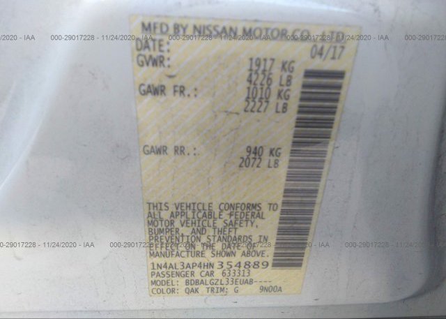 1N4AL3AP4HN354889 2017 NISSAN ALTIMA