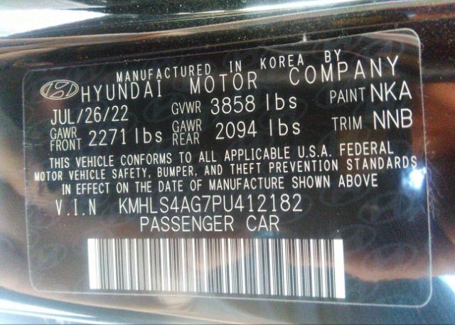 2023 HYUNDAI ELANTRA(VIN: KMHLS4AG7PU412182
