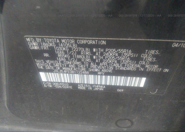 JTLZE4FE0B1122488 2011 SCION XB