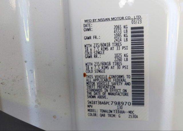 2023 NISSAN ROGUE(VIN: 5N1BT3BA6PC798970