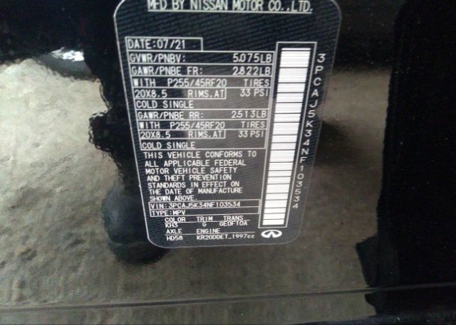 2022 INFINITI QX55(VIN: 3PCAJ5K34NF103534