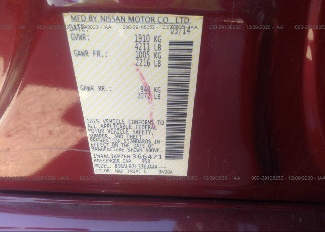 1N4AL3AP2EN366471 2014 NISSAN ALTIMA