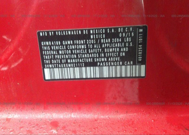 3VW5T7AUXGM021112 2016 VOLKSWAGEN GOLF GTI