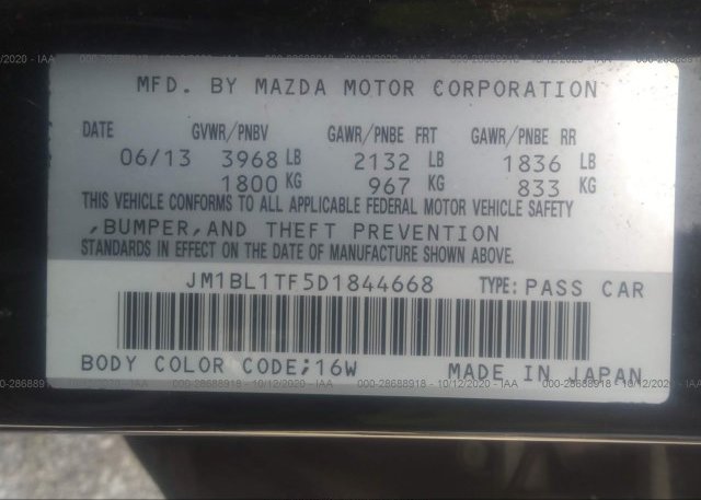 JM1BL1TF5D1844668 2013 MAZDA MAZDA3