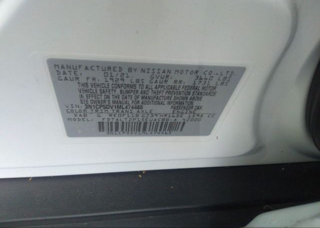 2021 NISSAN KICKS(VIN: 3N1CP5DV1ML474465