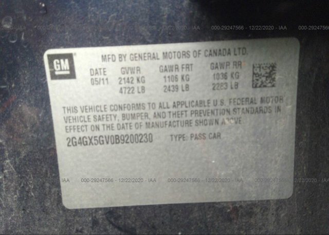 2G4GX5GV0B9200230 2011 BUICK REGAL