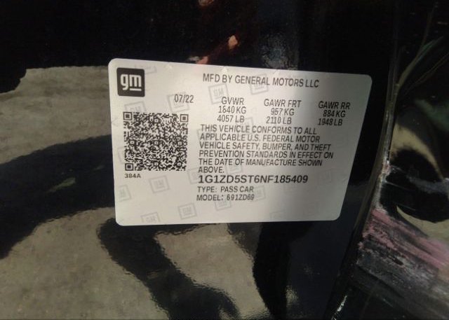 2022 CHEVROLET MALIBU(VIN: 1G1ZD5ST6NF185409