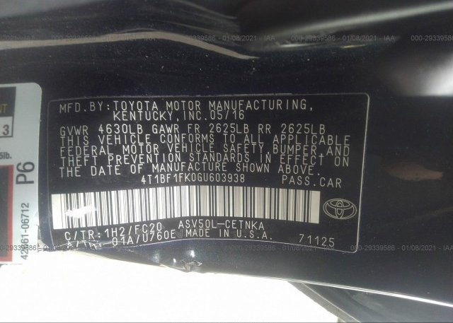 4T1BF1FK0GU603938 2016 TOYOTA CAMRY