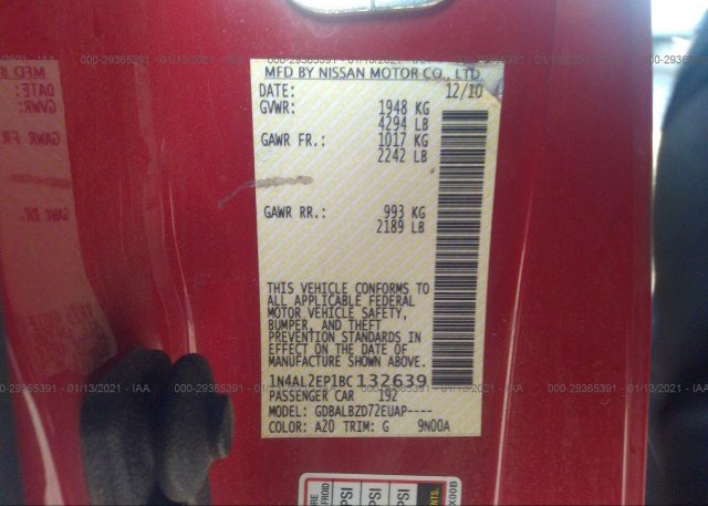 1N4AL2EP1BC132639 2011 NISSAN ALTIMA
