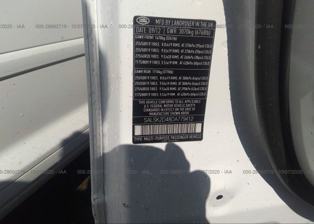 SALSK2D48DA779412 2013 LAND ROVER RANGE ROVER SPORT