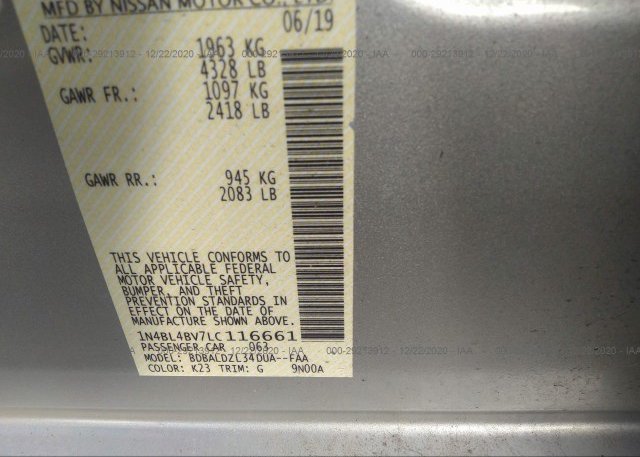 1N4BL4BV7LC116661 2020 NISSAN ALTIMA