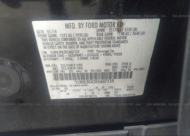 1LNHL9EK3EG607139 2014 LINCOLN MKS