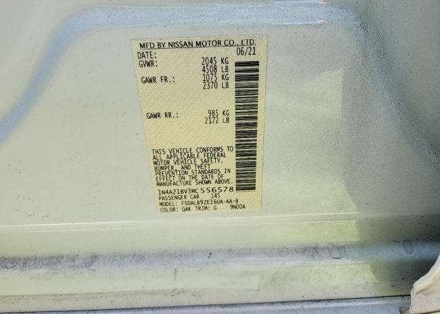 2021 NISSAN LEAF(VIN: 1N4AZ1BV3MC556578