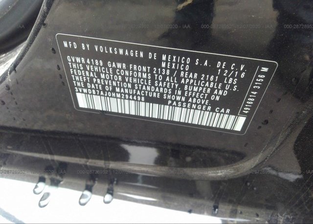 3VWDB7AJ0HM294498 2017 VOLKSWAGEN JETTA