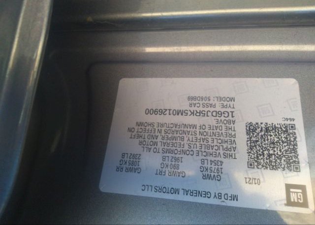 2021 CADILLAC CT4 VIN: 1G6DJ5RK5M0126900