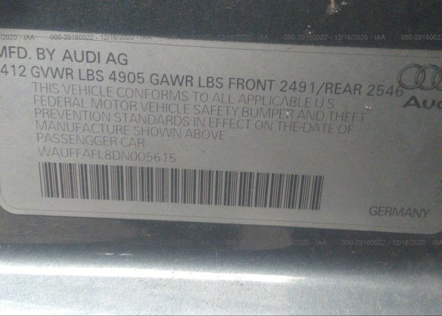 WAUFFAFL8DN005615 2013 AUDI A4