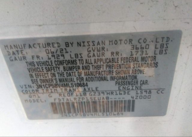 2021 NISSAN KICKS(VIN: 3N1CP5BV4ML510684