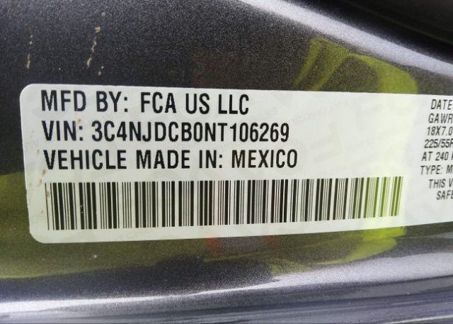 2022 JEEP COMPASS(VIN: 3C4NJDCB0NT106269