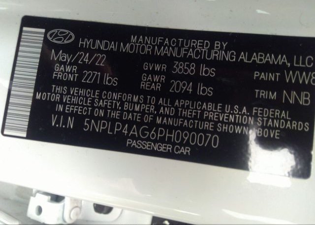 2023 HYUNDAI ELANTRA(VIN: 5NPLP4AG6PH090070