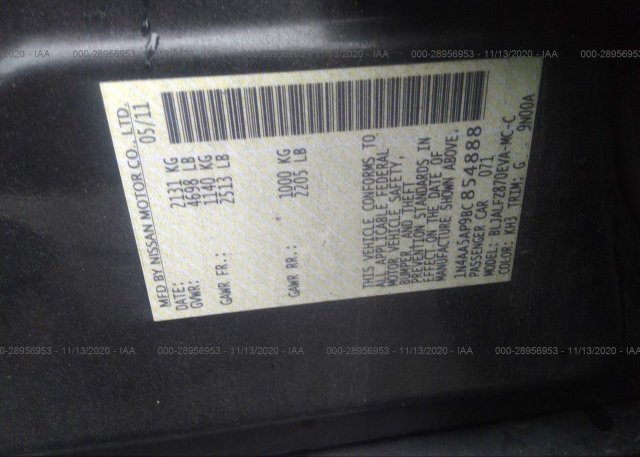 1N4AA5AP9BC854888 2011 NISSAN MAXIMA
