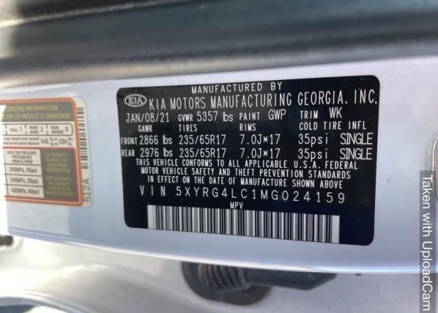2021 KIA SORENTO(VIN: 5XYRG4LC1MG024159