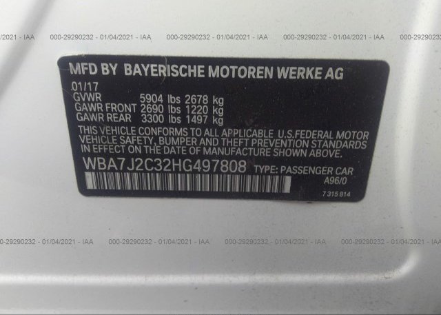 WBA7J2C32HG497808 2017 BMW 7 SERIES