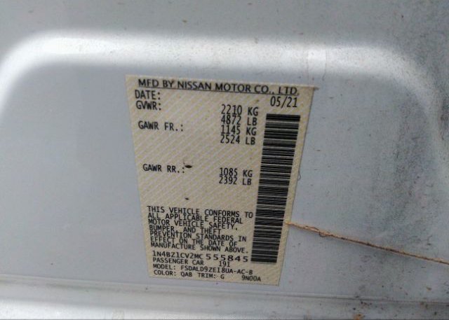 2021 NISSAN LEAF(VIN: 1N4BZ1CV2MC555845
