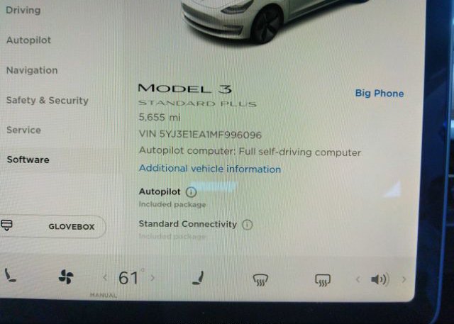 2021 TESLA MODEL 3(VIN: 5YJ3E1EA1MF996096