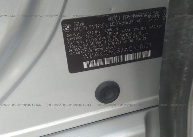WBAKC8C52AC430101 2010 BMW 7 SERIES