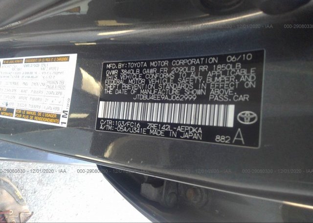 JTDBU4EE9AJ062999 2010 TOYOTA COROLLA