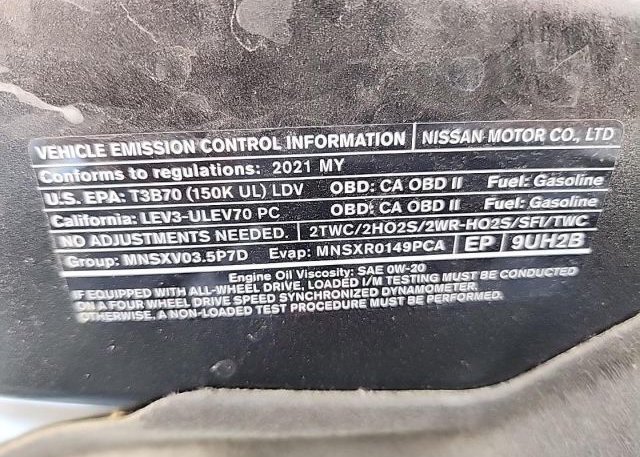 2021 NISSAN MURANO(VIN: 5N1AZ2AS1MC131444