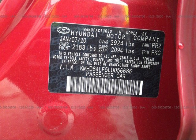 KMHD84LF5LU056686 2020 HYUNDAI ELANTRA
