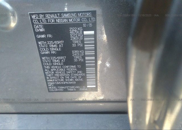 KNMAT2MV4GP609459 2016 NISSAN ROGUE