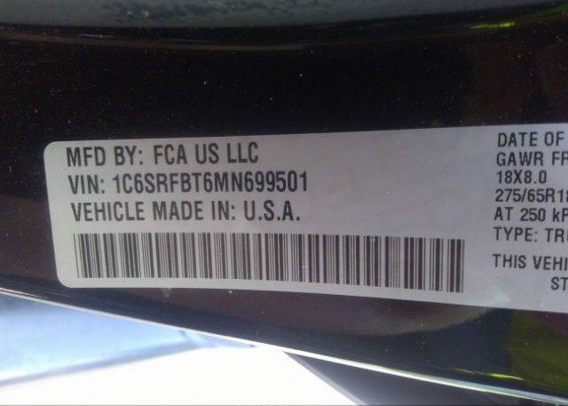 2021 RAM 1500(VIN: 1C6SRFBT6MN699501