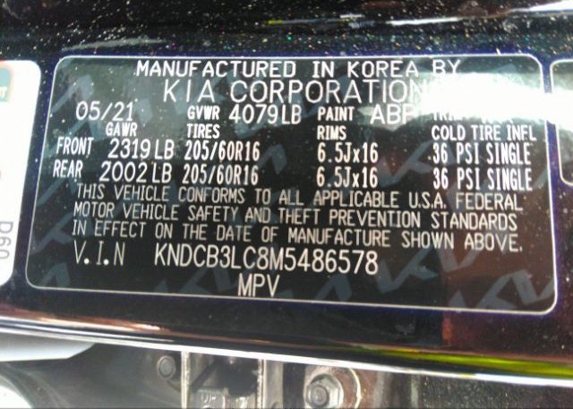 2021 KIA NIRO(VIN: KNDCB3LC8M5486578