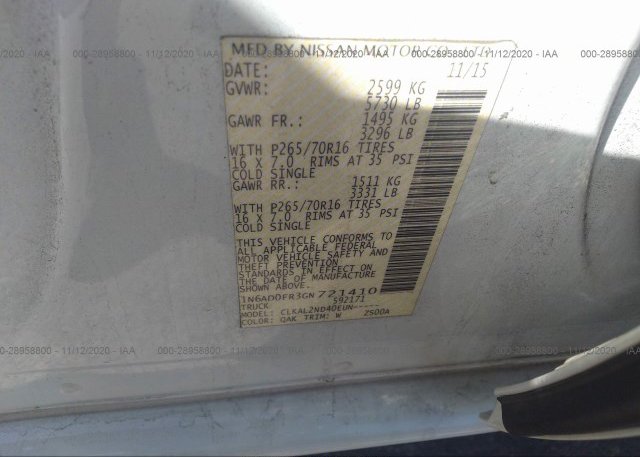 1N6AD0ER3GN721410 2016 NISSAN FRONTIER