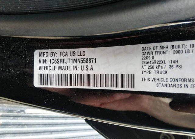 2021 RAM 1500(VIN: 1C6SRFJT1MN558871