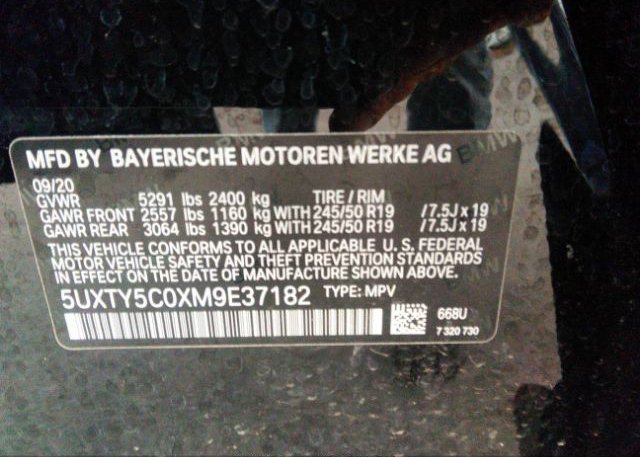 2021 BMW X3 VIN: 5UXTY5C0XM9E37182