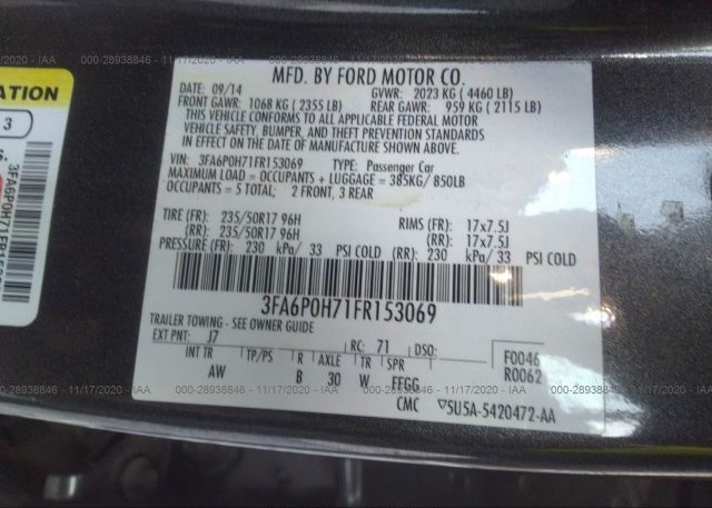 3FA6P0H71FR153069 2015 FORD FUSION