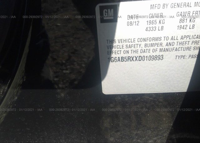 1G6AB5RXXD0109893 2013 CADILLAC ATS