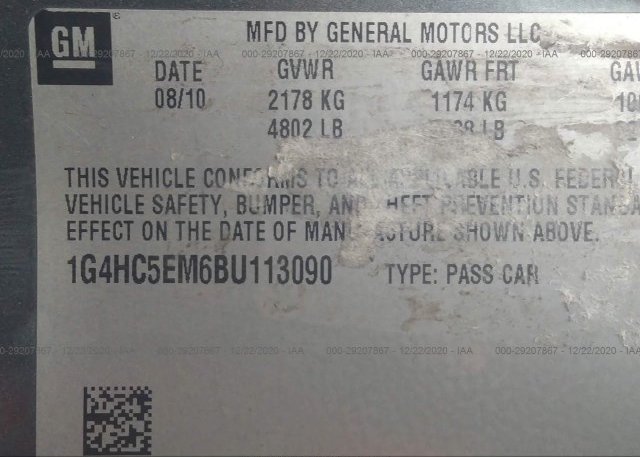 1G4HC5EM6BU113090 2011 BUICK LUCERNE