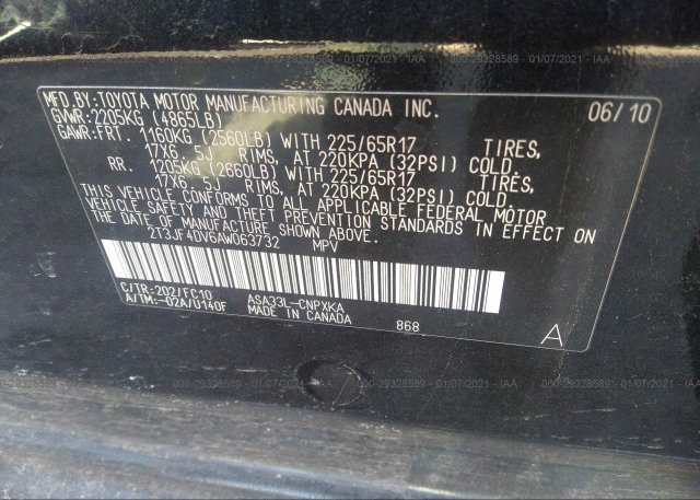 2T3JF4DV6AW063732 2010 TOYOTA RAV4