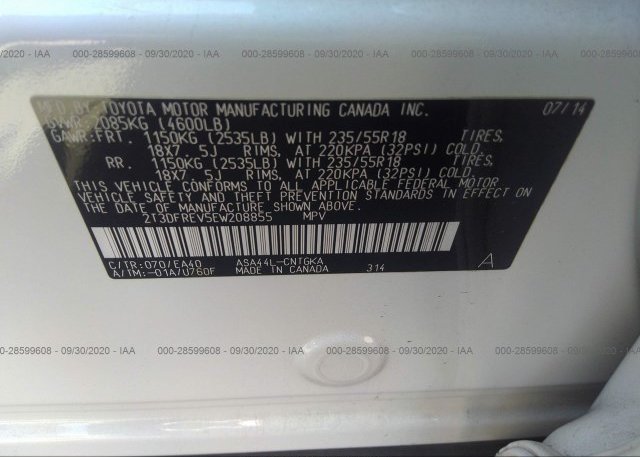 2T3DFREV5EW208855 2014 TOYOTA RAV4