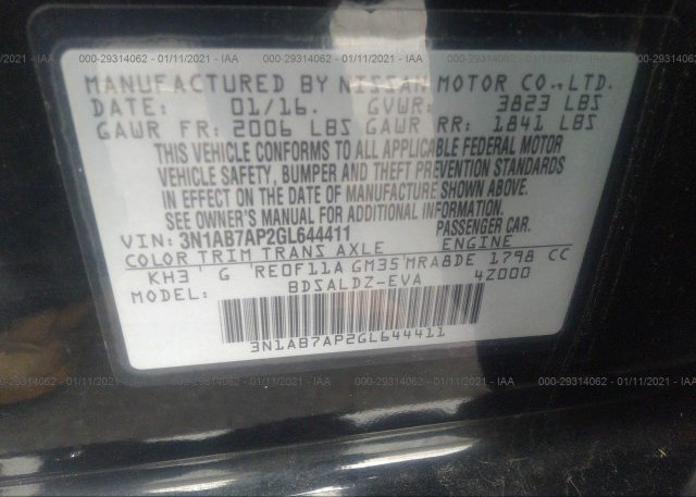 3N1AB7AP2GL644411 2016 NISSAN SENTRA
